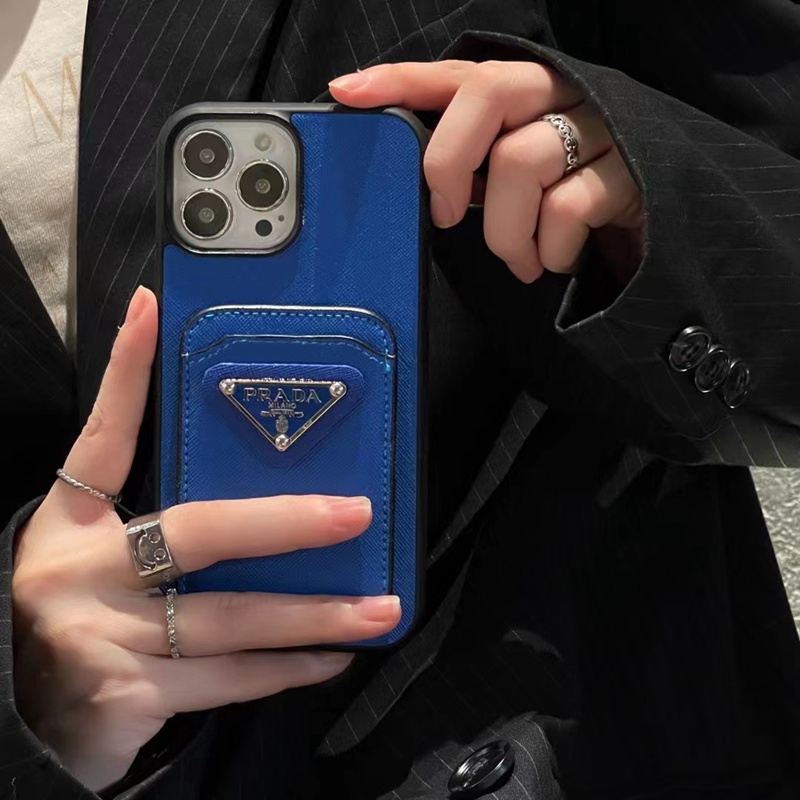 Prada Luxury iPhone 17 16 15 Pro max 14 13 Case Back