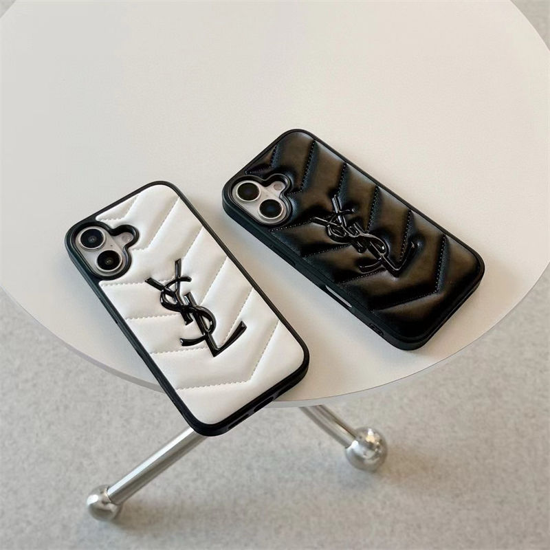 YSL Luxury iPhone 16 15 Pro max 14 13 Case Back Cover
