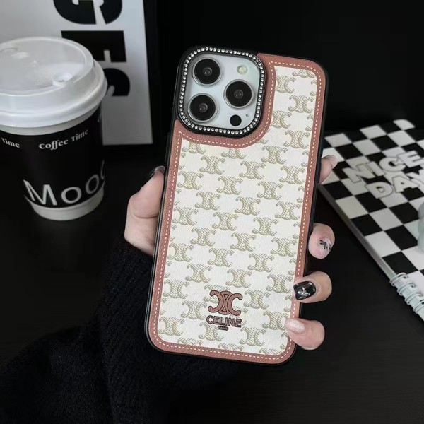 CELINE Luxury iPhone 15 Pro max 14 Case Back Cover coque  ledertascheShockproof Protective Designer iPhone CaseFashion Brand Full Cover housseLuxury Case Back Cover schutzhülle