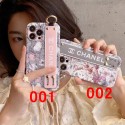 Chanel luxury handband stand ring flower monogram elegant hang case For iphone 14 Pro Max iphone 13 12 11 cover