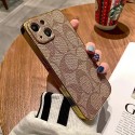 Coach iphone 14 pro 14 pro max 14 plus 13 12 pro max case monogram brand shine plating cool modern style cover for women ladies men