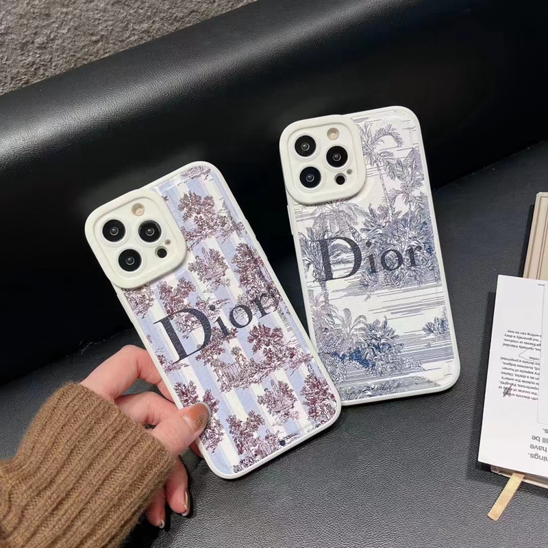 DIOR luxury forest plant monogram elegant case For iphone 14 Pro Max Plus se3 13 Mini 12 Mini 11 SE2 7 8 X Xr Xs cover