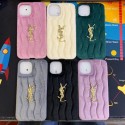 Chanel YSL Prada Dior luxury monogram cute shine soft fluffy case For iphone 14 Pro Max 13 12 11 cover 