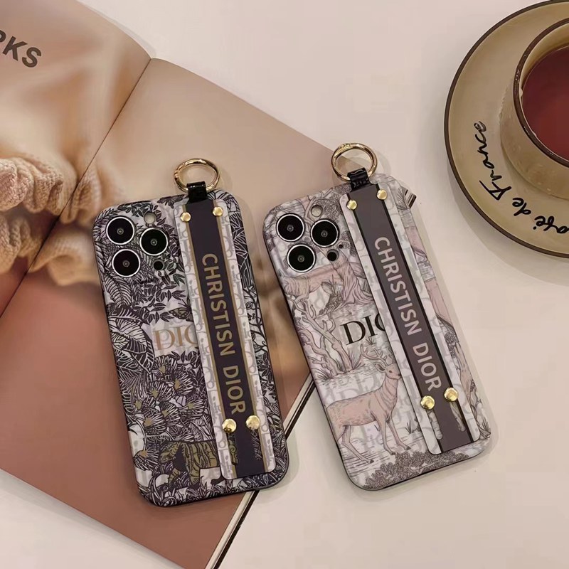 Dior luxury handband stand ring monogram elegant cute case For iphone 14 Pro Max iphone 13 12 11 cov