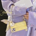 Dior luxury card bag leather chain ribbon monogram iPhone 14 pro max 13 12 11 Case designer cover shell for Man Women Girls