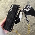 Dior luxury card bag leather chain ribbon monogram iPhone 14 pro max 13 12 11 Case designer cover shell for Man Women Girls
