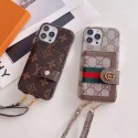 Louis Vuitton Gucci luxury card iPhone 14 pro max 13 12 11 Case strap monogram bag leather galaxy a23 5g s22 plus ultra designer brand cover shell for Man Women Girls