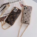 LV Gucci iphone 14 pro max 13 12 11 Case strap bag monogram card leather luxury designer cover shell for Man Women Girls