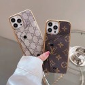 LV Gucci iphone 14 pro max 13 12 11 Case strap bag monogram card leather luxury designer cover shell for Man Women Girls