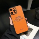 Hermes LV luxury monogram leather Carriage Bulldog cute case for iphone 14 Pro Max 13 12 11 cover 
