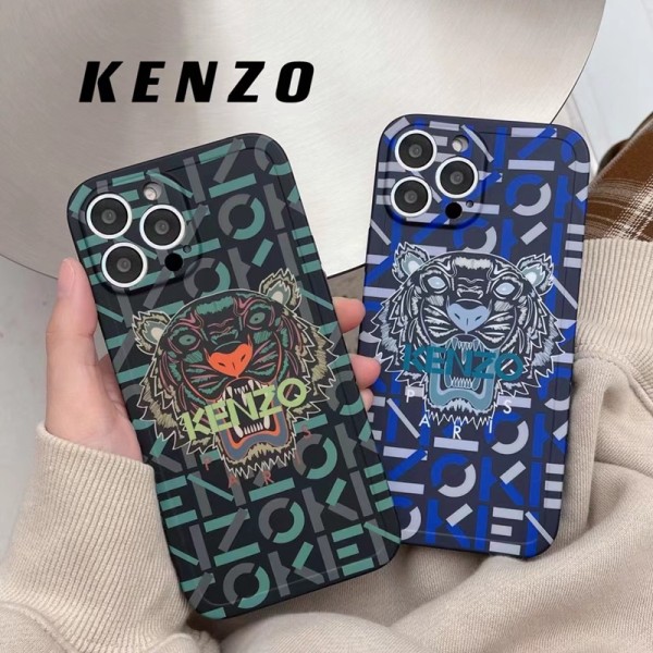 Kenzo luxury iPhone 15 14 Pro Max Plus case tiger head print monogram brand iphone se3 13 12 11 SE2 X Xr Xs 8 7 cover