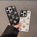 Louis Vuitton monogram luxury leather flower case black white soft cover For iphone se3 iphone 14 13 Pro Max Mini Iphone 12 11 