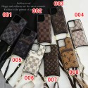 Louis Vuitton Gucci luxury leather strap monogram card elegant cover For iphone 14 Pro Max 13 12 11 cover