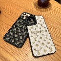LV Supreme luxury leather monogram shine elegant cover For iphone 14 Pro Max 13 12 11 cover