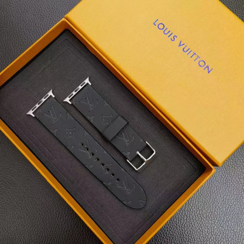 LV luxury apple watch 8/se2/ultra black band monogram men women TPU fashion 38/40/42/44/41/45/49mm strap