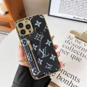 LV luxury leather card wallet bag zipper monogram iphone 14 pro max case 13 12 11 cover