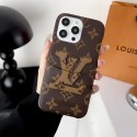 LV iPhone 14 pro max Plus 13 12 case leather card monogram cover designer shell for Women Girls