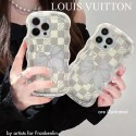 Chanel Louis Vuitton luxury clear flow shine monogram flower bowknot color cute case For iphone 14 Pro Max 13 12 11 cover 