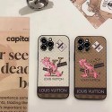 Chanel LV Prada luxury iPhone 14 pro max 13 12 11 Case The Pink Panther Sesame Street Flower perfume print monogram brand designer cover shell for Man Women Girls
