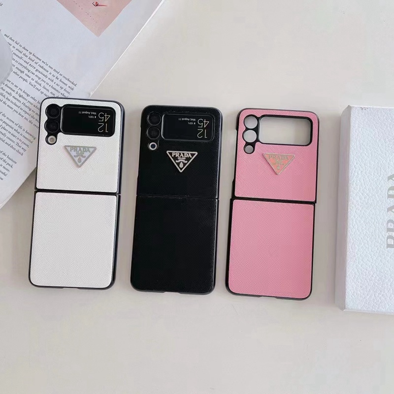 Prada leather Galaxy Z Fold 4 3 2 Case Samsung Z flip 4 3 2 5G Case Shookproof Protection Stylish Girly Case for Samsung Galaxdy Z Fold 4 flip 4 5G 2022