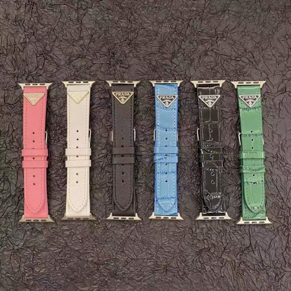 Prada luxury Apple Watch Band Wrist Strap leather 38/40/41/42/44/45/49mm Pattern Iwatch Strap For Apple Watch Series 8 se2 ultra 7 se 6 5 4 3 2 1 men women