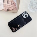 Prada luxuxy leather card wallet bag iphone 14 Pro Max se3 13 12 11 SE2 7 8 X Xr Xs case brand bag cover