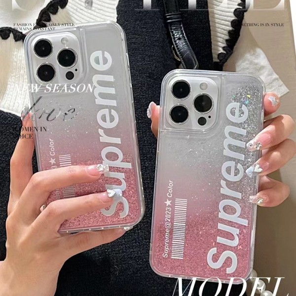 Supreme luxury iphone 14/14 pro/14 pro max/14 plus case monogram clear flow shine cover 14 13 12 11 x xs xr 8 7 plus case for women ladies men