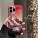 The North Face luxury leather monogram snow mountain soft elegant back case For iphone 14 Pro Max 13 12 11 cover