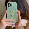 YSL iphone 14 Pro Max plus 13 12 11 x xs xr 8 7 Case luxury monogram crocodile brand leather protect cover