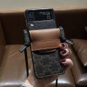 Celine luxury galaxy z flip 4 3 Case leather strap monogram shookproof protection stylish case for Samsung Z Cover