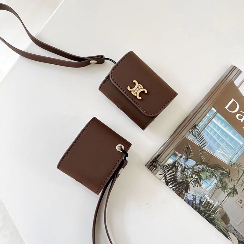 Celine luxury Airpods Pro 2 2022 3 stitich case strap leather bag monogram airpods pro 2 3 1 cover fashion brand TWS bluetooth earbuds accessories