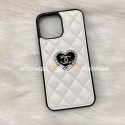 Chanel iPhone 14 pro max Case  leather shine monogram heart print luxury 13 12 11 x xs xr 8 7 designer cover shell for Man Women Girls