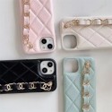 Chanel luxury strap leather bag iphone 14 pro max case 13 12 11 cover