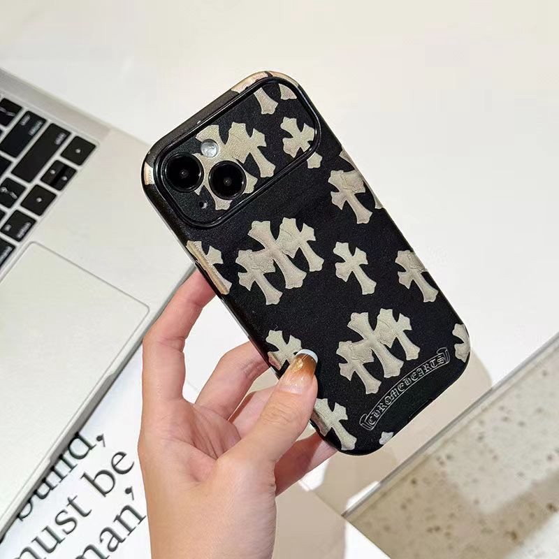 Chrome Hearts iPhone 15/14/13/12/11 PRO Max xr/xs case hülle CoverLuxury iPhone 15 Pro max 14 Case Back Cover coque  ledertascheFashion Brand Full Cover housseLuxury Case Back Cover schutzhülle