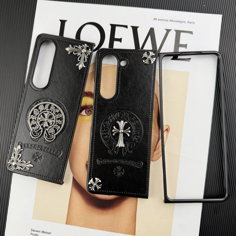Chrome Hearts Phone case Shell for samsung z flip6 fold6 Luxury samsung z flip 5 4 fold6  Case Back Cover schutzhülleFashion Brand Full CoverLuxury designer samsung phone case hülle coque galaxy z flip fold 6 5 4 3 2
