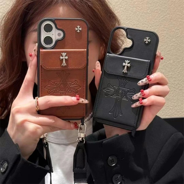 Chrome Hearts Luxury iPhone 16 15 Pro max 14 13 Case Back Cover coque  ledertasche Shockproof Protective Designer iPhone 15 16 Case  Fashion Brand Full Cover housse iphone 14 15 16 Custodia Hulle Funda 