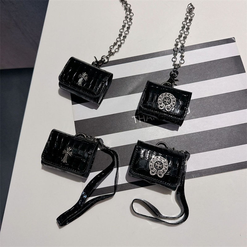 Chrome Hearts Wireless Charging Case for AirPods4 pro pro2 3 2  Luxury Designer Airpods 4 pro2 4 3 2 Protective Case Cover hülle coque  AirPods4 Case Custodia Hulle Funda  airpods Waterproof Case Shock Proof Protective Cover 