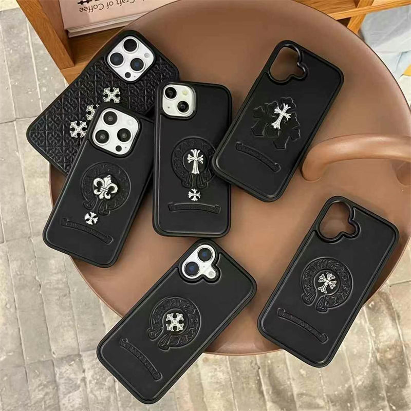 Chrome Hearts Luxury iPhone 17 16 15 Pro max 14 13 Case Back Cover coque ledertasche iPhone 16/13/14/15 16 17 Pro Max Wallet Flip Case original luxury fake case iphone16 pro max 17 14 15/15 16 plus pro max shell