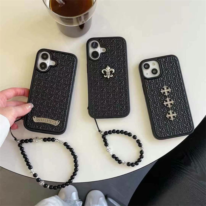 Chrome Hearts Luxury iPhone 17 16 15 Pro max 14 13 Case Back Cover coque ledertasche Shockproof Protective Designer iPhone 15 16 17Case original luxury fake case iphone16 pro max 17 14 15/15 16 plus pro max shell Luxury Case Back Cover schutzhülle
