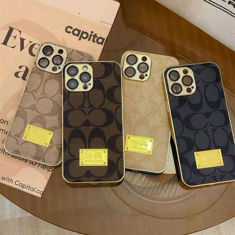 Coach Luxury designer iPhone 16 plus 15 pro max 16 15 14 case coque cover Luxury iPhone 16 15 Pro max 14 13 Case Back Cover coque  ledertasche original luxury fake case iphone16 pro max 14 15/15 16 plus pro max shell Luxury Case Back Cover schutzhülle