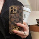 Coach Luxury designer iPhone 16 plus 15 pro max 16 15 14 case coque cover Luxury iPhone 16 15 Pro max 14 13 Case Back Cover coque  ledertasche original luxury fake case iphone16 pro max 14 15/15 16 plus pro max shell Luxury Case Back Cover schutzhülle
