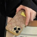 Coach Luxury designer iPhone 16 plus 15 pro max 16 15 14 case coque cover Luxury iPhone 16 15 Pro max 14 13 Case Back Cover coque  ledertasche original luxury fake case iphone16 pro max 14 15/15 16 plus pro max shell Luxury Case Back Cover schutzhülle