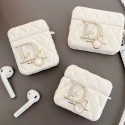 Dior Luxury Apple AirPods Pro2/3/Pro/2/1 Case strap monogram Leather bag Protective Cover With Finger Hanger
