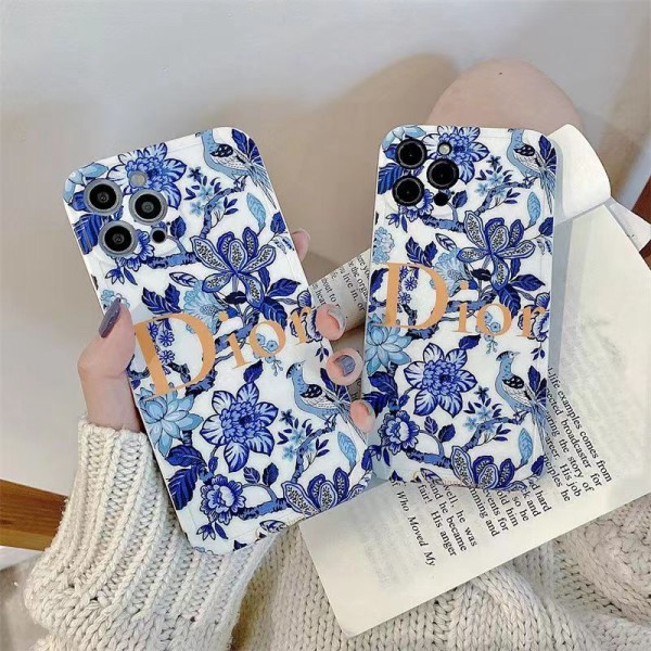 Dior luxury iphone 14 pro max case monogram bird plant print 13 12 11 cover