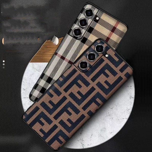 Burberry Fendi luxury monogram fashion print case For galaxy s23+ plus ultra s22 cover