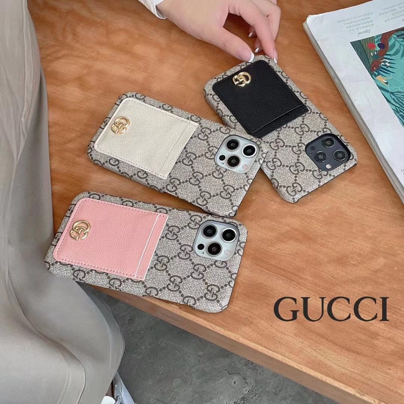 Gucci luxury leather card monogram elegant bag GG case For iphone 14 Pro Max se3 13 12 11 SE2 7 8 X Xr Xs cover