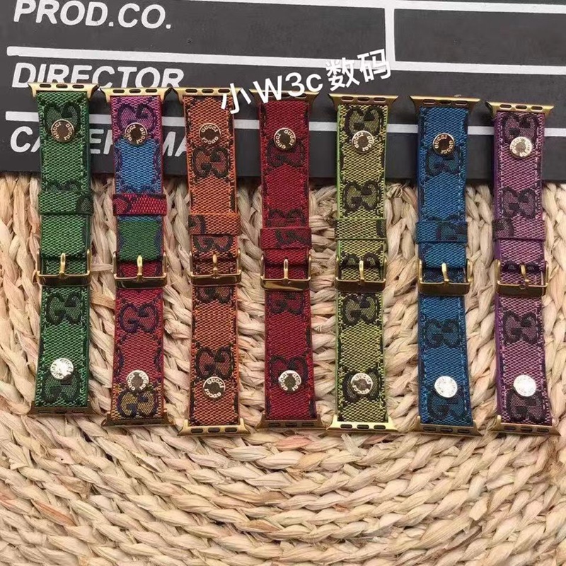 Gucci Apple Watch 8/SE2/Ultra/7 Band monogram leather button wristbands strap for apple watch 8/7/se2/ultra/6/5/4/3/2/1 rope bands