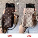 Gucci LV luxury galaxy z flip 4 5g 3 Case leather strap bag monogram shookproof protection stylish case for Samsung Z cover