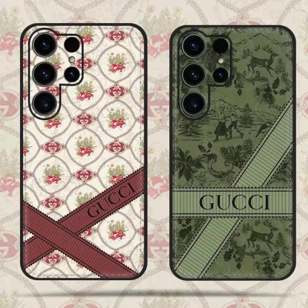 Gucci luxury monogram plant print brand case For galaxy s23 + plus ultra a54 5g a53 a52 cover 