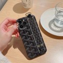Goyard luxury handband stand ring monogram elegant hang case For iphone 14 Pro Max iphone 13 12 11 cover